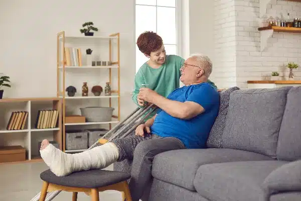 złamanie kości nogi osteoporoza kule dziadek wnuczek